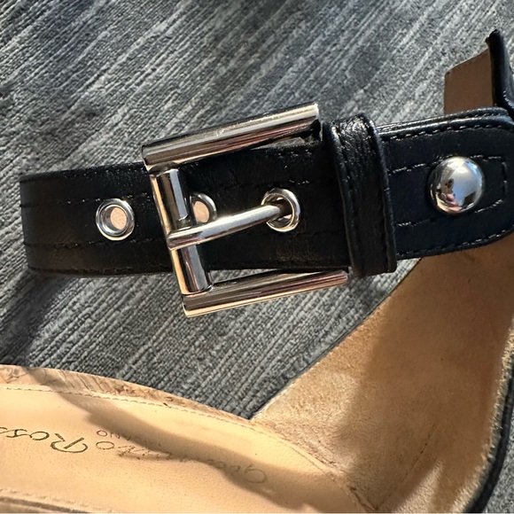 GIANVITO ROSSI BLACK LEATHER CORK WEDGE PLATFORM SANDAL - SIZE 39 (9) - Picture 6 of 10